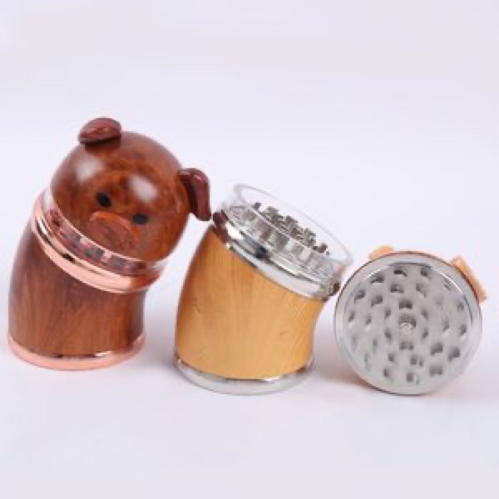 Charming Pig-Shaped Grinder Accessories with Wood Grain Finish wholesale product image