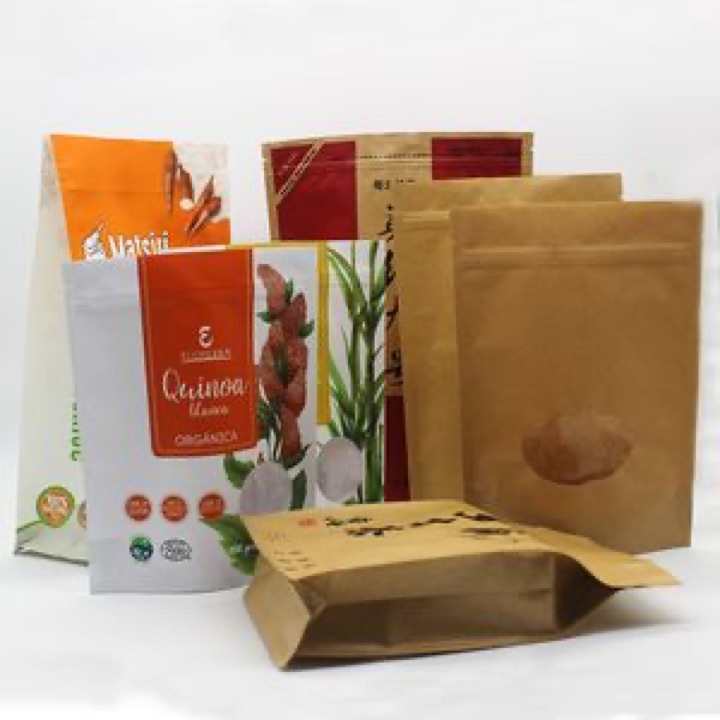 Custom 250g 500g 1lb 2lb Ziplock Kraft Paper Food Packaging Plastic Aluminum Foil Flat... wholesale product image