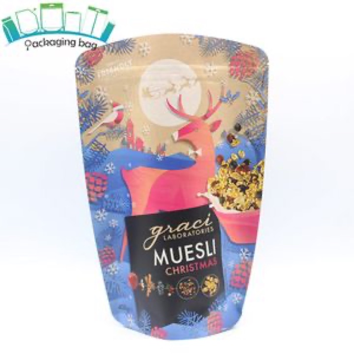 2025 Hot Sales Custom Kraft Paper PLA Plastic Brown Paper Bag with Zipper wholesale product image