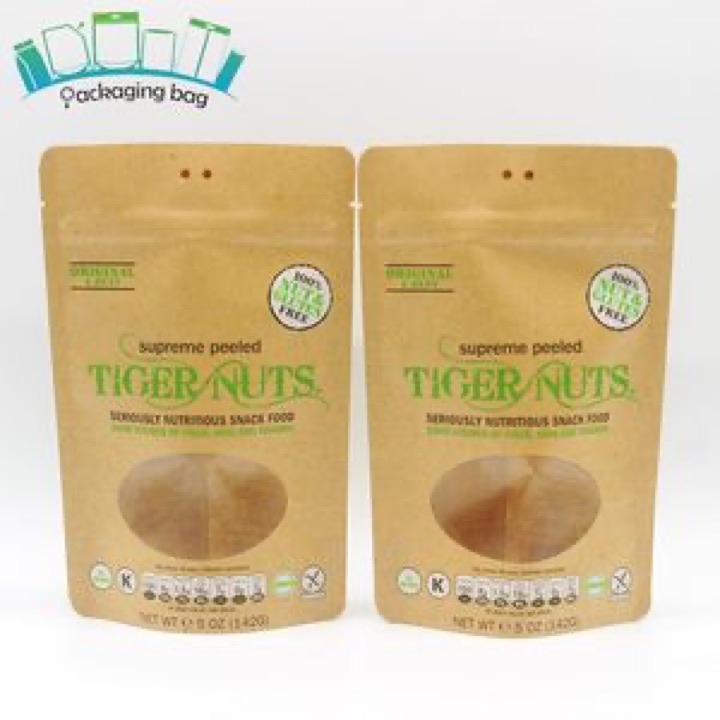 Custom Printed Food Packaging Kraft Paper Bag with Zipper wholesale product image