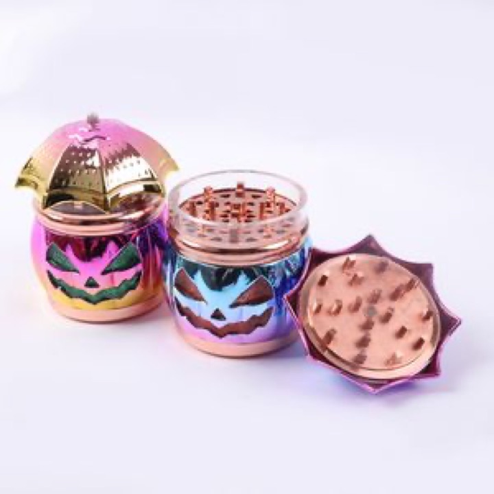Cute Halloween Pumpkin Ghost 2-Layer Zinc Alloy Botanical Grinder wholesale product image