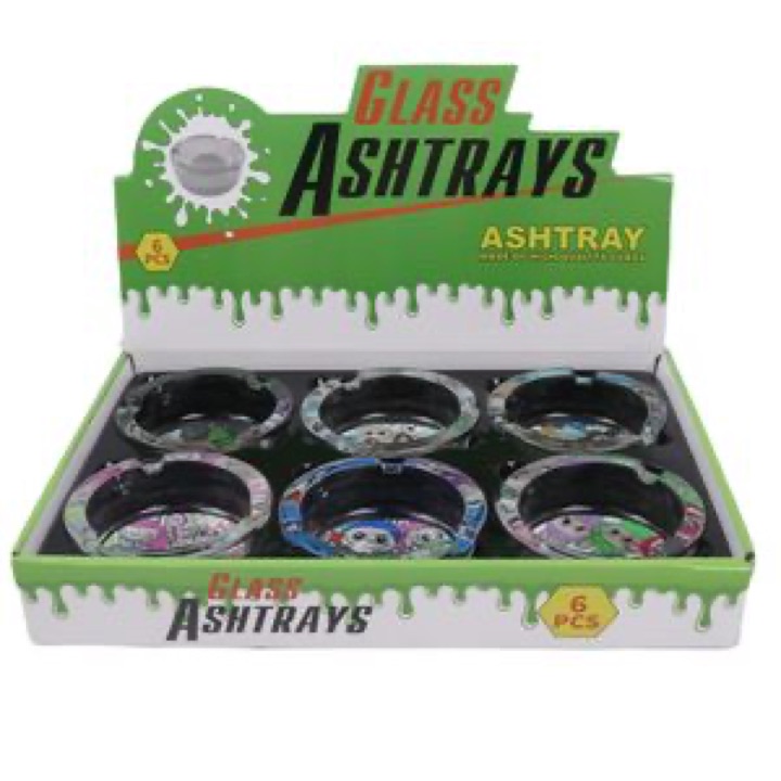Premium Custom Logo 8.5cm Round Glass Ashtray for Stylish Accessories wholesale product image