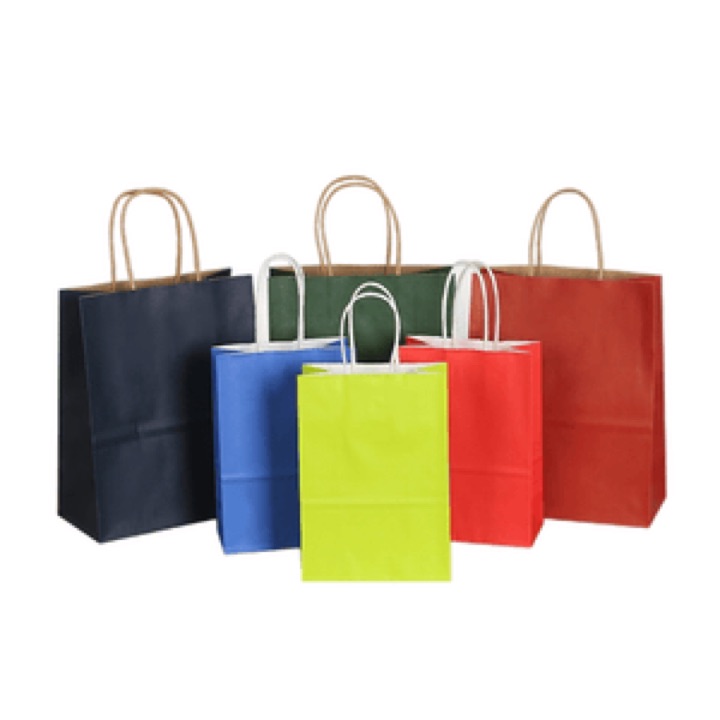 Custom Logo and Size Wholesale Brown White Kraft Paper Handle Item Bag wholesale product image
