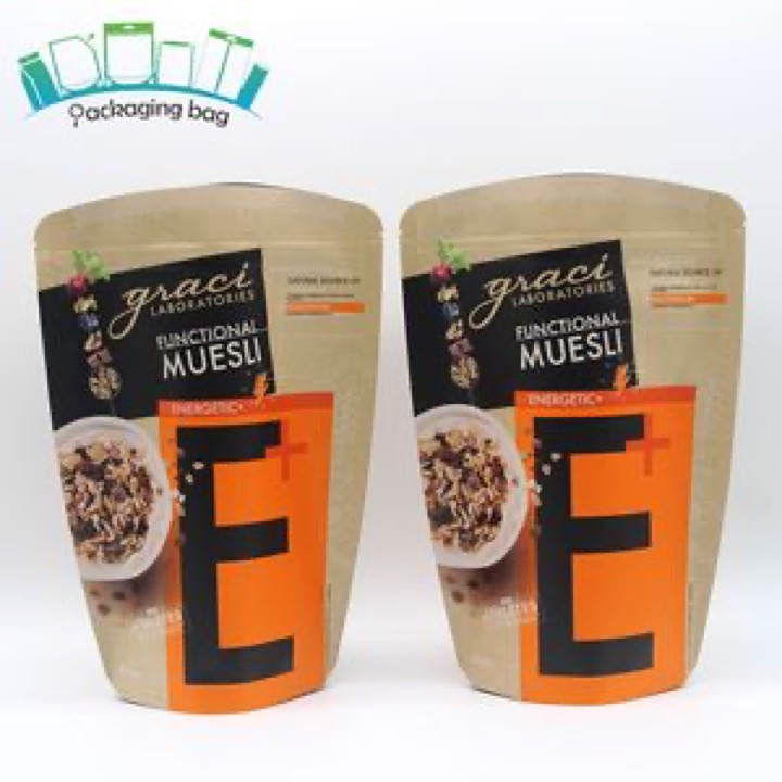 Waterproof Pouch Flat Bottom Kraft Paper Stand Window Personalized Plastic Bag wholesale product image