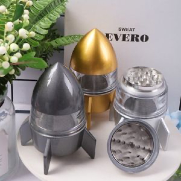 Rocket Shape Manual Spice Grinder 4 Layers Wholesale Zinc Alloy Metal Botanical Grinders wholesale product image