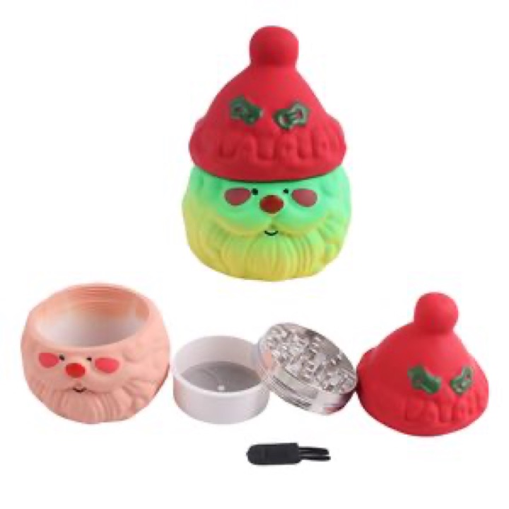 Christmas-Themed Zinc Alloy Botanical Grinder with 4 Layers wholesale product image