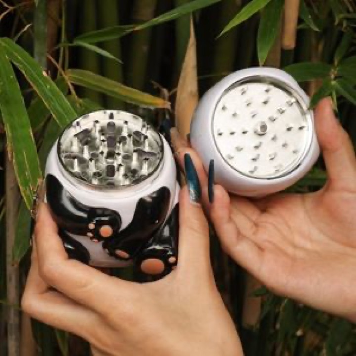Durable Panda Zinc Alloy Grinder Tool for Effortless Botanical Preparation wholesale product image