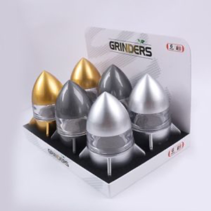 OEM Zinc Alloy Spice Grinder Rocket Shape 58mm 4 Parts Crusher Factory Direct Mixed Color... wholesale product image