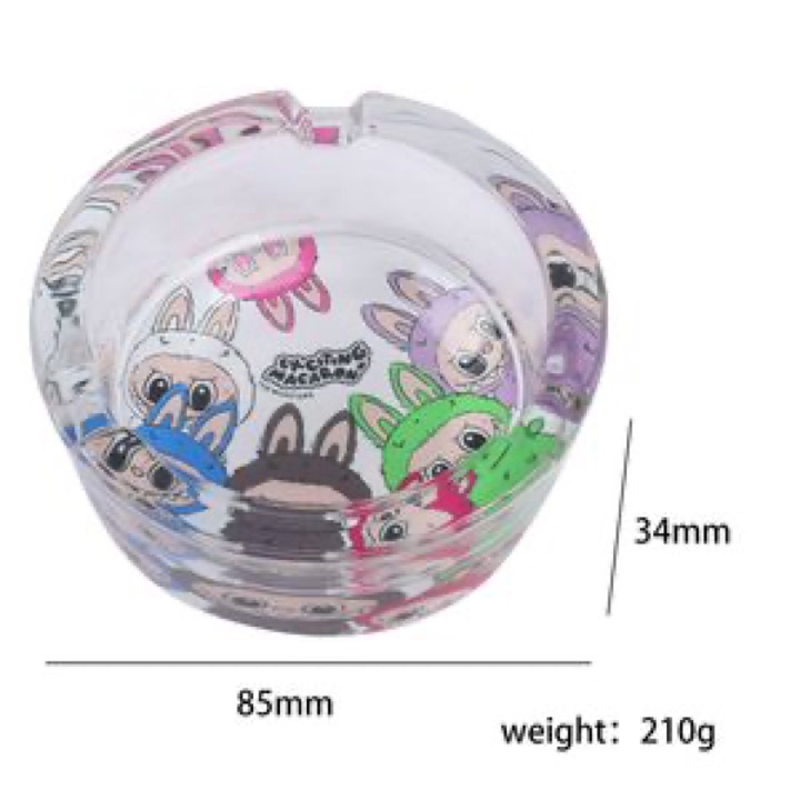 Factory Outlet Custom Logo Glass 8.5cm Round Glass Ashtray Accessories wholesale product image