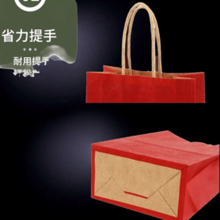 Customized Kraft Paper Takeaway Handle Bag with Printed Logo for Promotion wholesale product image