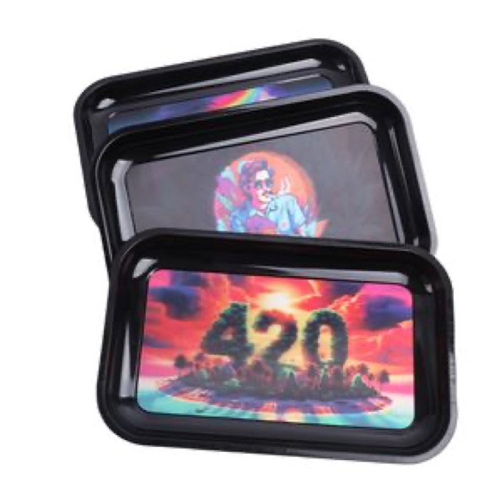 Colorful Different Size Small Metal Rolling Tray Iron Tin Tray wholesale product image