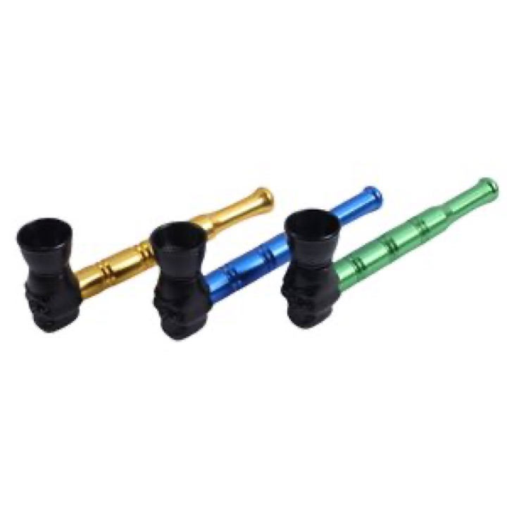 Skull Ghost Head Metal Joint Pipe with Bamboo Design wholesale product image
